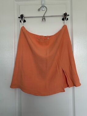 Sunday Best Orange Circle Skirt with Side Slit